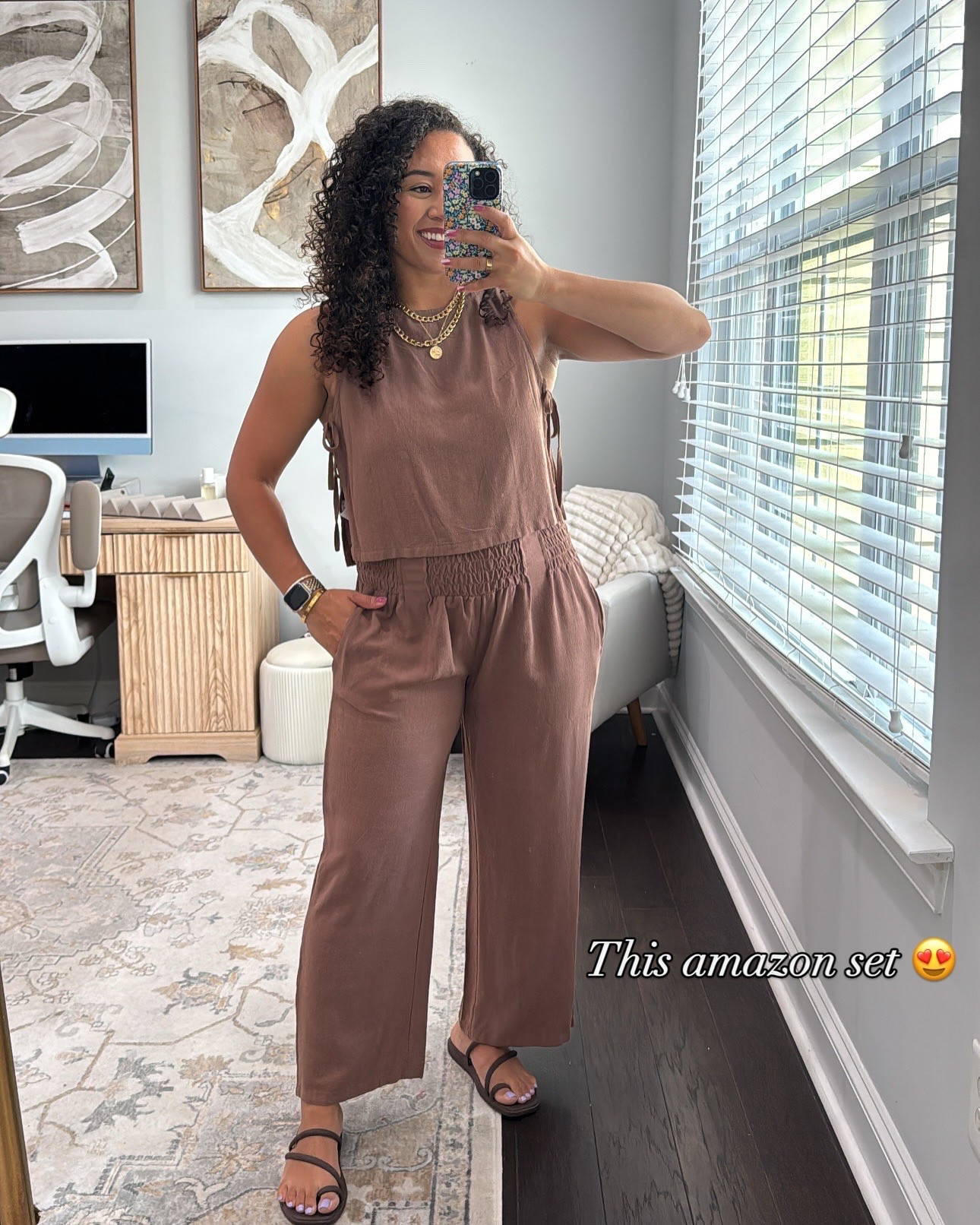 This amazon set is a look for less it’s only $40 compared to the higher end brand that cost $60 just for the pants. Wearing a medium 

#LTKShoeCrush #LTKStyleTip #LTKSaleAlert