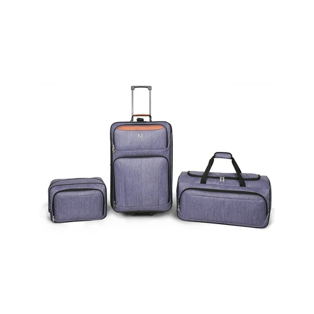 Protege Gray 3pc Travel Luggage Set 24" Check Bag, 22" Duffel, & Boarding Tote | Walmart (US)