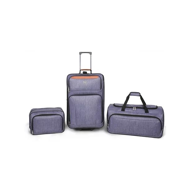 Protege Gray 3pc Travel Luggage Set 24" Check Bag, 22" Duffel, & Boarding Tote - Walmart.com | Walmart (US)