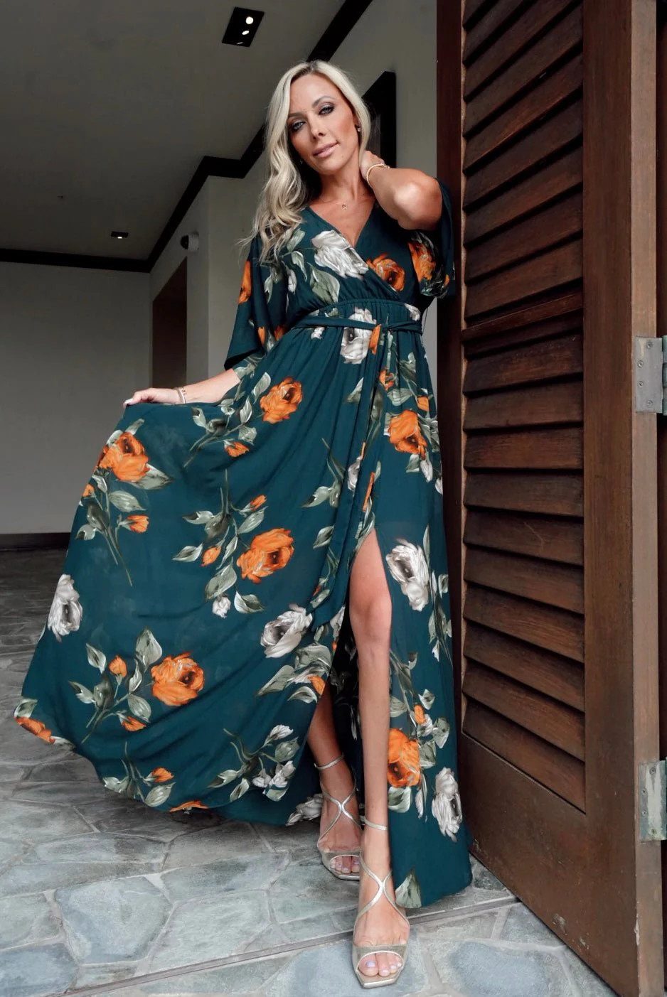 Kia Kimono Maxi Dress | Deep Topaz Floral | Baltic Born