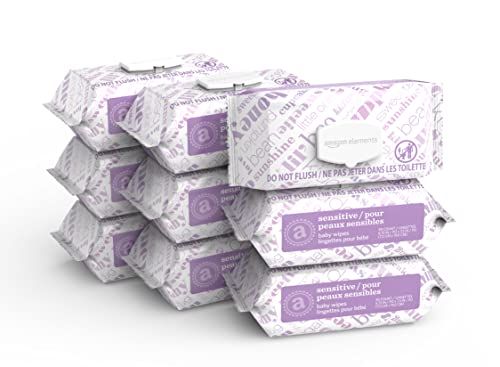 Amazon Elements Baby Wipes, Sensitive, Fragrance Free, White, 810 Count (9 Packs of 90) (Previous... | Amazon (US)