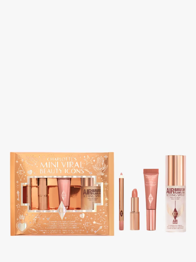 Charlotte Tilbury Charlotte's Mini Viral Beauty Icons Christmas Makeup Gift Set | John Lewis (UK)