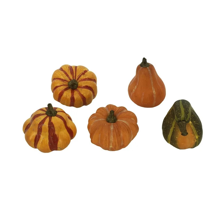 Harvest  5CT  2 in Orange and Green Pumpkins Mesh Bag Decoration, Way to Celebrate - Walmart.com | Walmart (US)