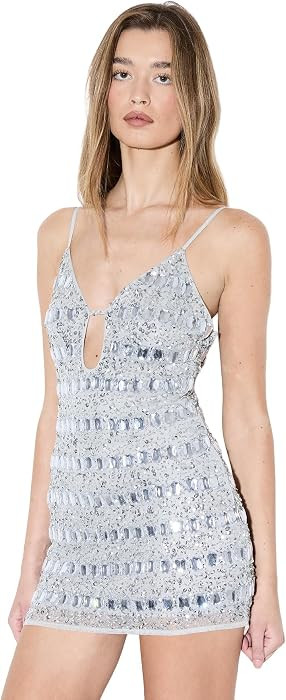 Misspap Premium Heavyweight Embellished Mini Dress | Amazon (US)