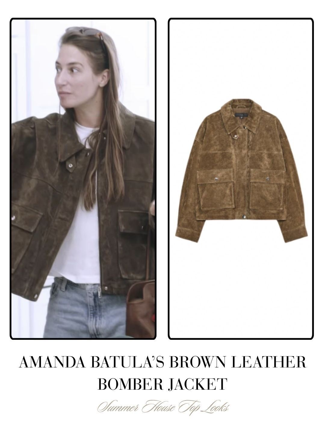 Amanda Batula’s Brown Leather Jacket