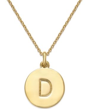 Kate Spade New York 12k Gold-Plated Initials Pendant Necklace, 17" + 3" Extender | Macys (US)