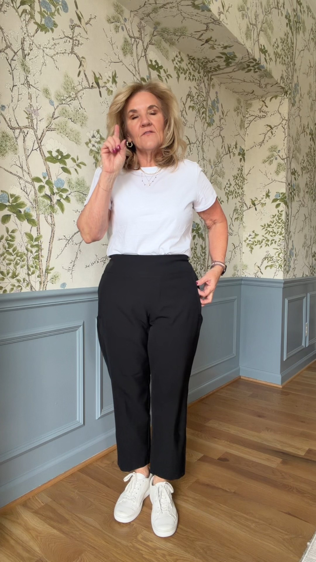 Sale ends Monday 2/2 
European travel this spring? These pieces are perfect 
Endless pant size 8 petite 
Knit jacket I’m in a medium and could wear the small 
White performance poplin blouse I sized down to a small 
Striped performance blouse is a medium 
Cashmere boatneck size medium 
ASICS sneakers are sporty comfy and have a silver metallic trim 
Ecco white sneakers true to size 
Merlot flats true to size 
Crossbody bag! A must  

#LTKOver40 #LTKPetite #LTKTravel

#LTKPetite #LTKSaleAlert #LTKOver40