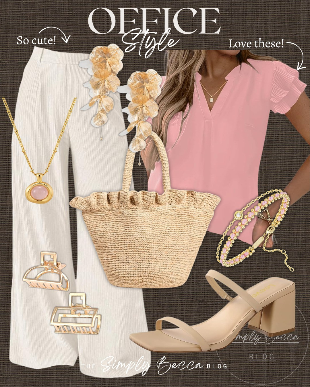 Lovvve for my working ladies!

@amazon 

 #amazonfashion #ltkwomen #ltkfinds #workoutfits #workplace #goldclawclip #heels #pinkbracelet #LTKdayinmylife #LTKootd #LTKWorkwear