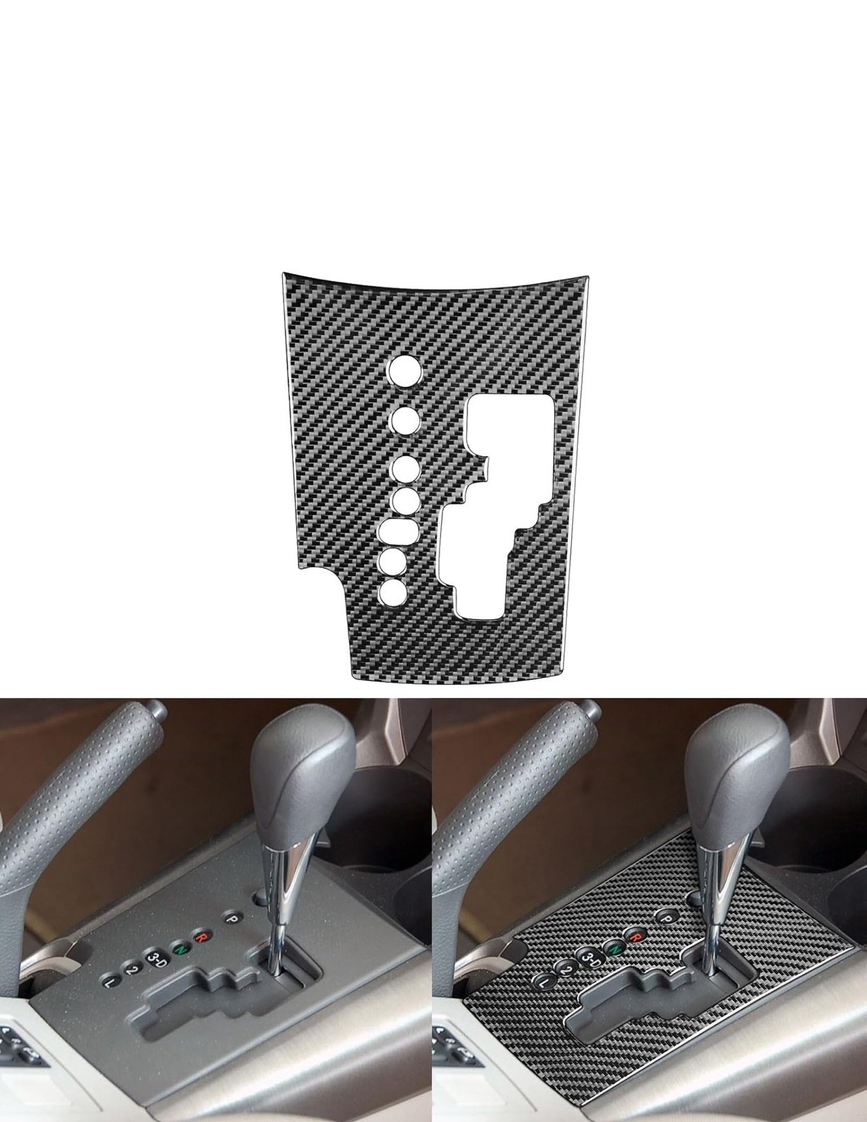 Real Premium Carbon Fiber Compatible with Toyota RAV4 2006 2007 2008 2009 2010 2011 2012 Base Limited EV Sport Car Center Console Gear Shift Panel Cover Wrap Interior Trim Accessories Black