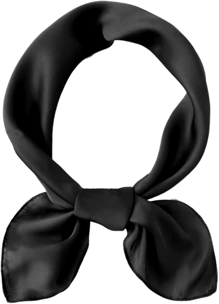 Silk Head Scarf for Women Satin Neck Scarves Square Solid Hair Bandana Headband 27.5" | Amazon (US)