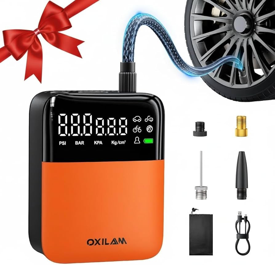 OXILAM C1 Tire Inflator Portable Air Compressor - Rechargeable 3x Faster Air Pump For Car Tires W... | Amazon (US)