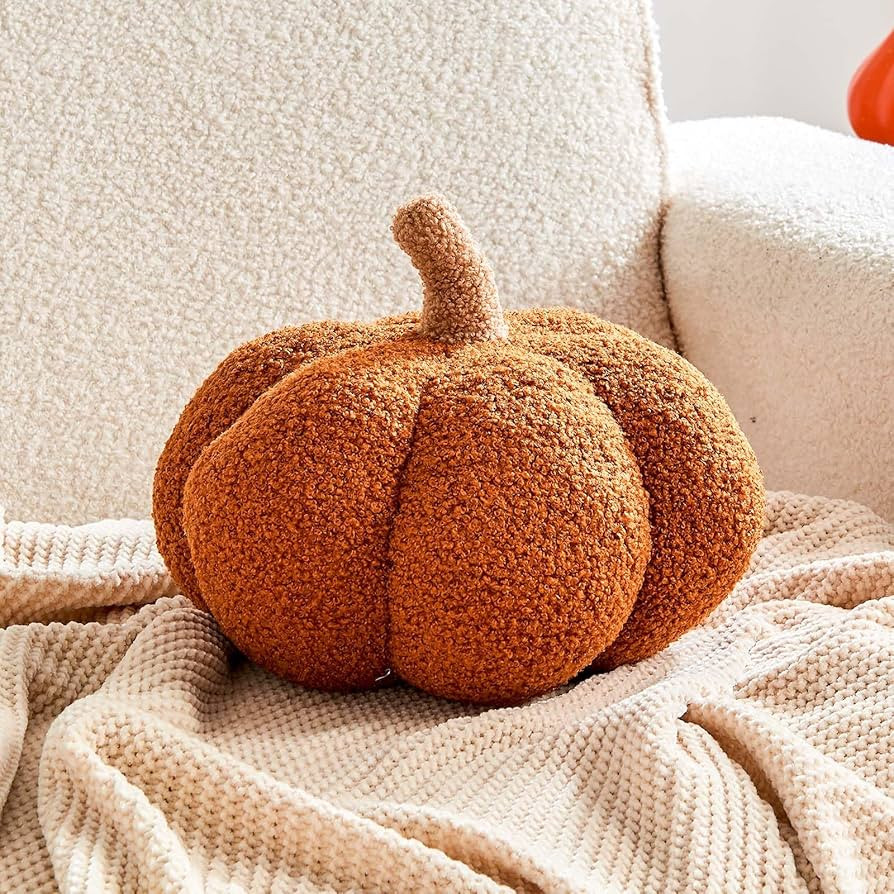 Halloween Pumpkin Pillows, Caramel Fall Decoration Pumpkin Shaped Throw Pillow, 11" Cute 3D Shape... | Amazon (US)