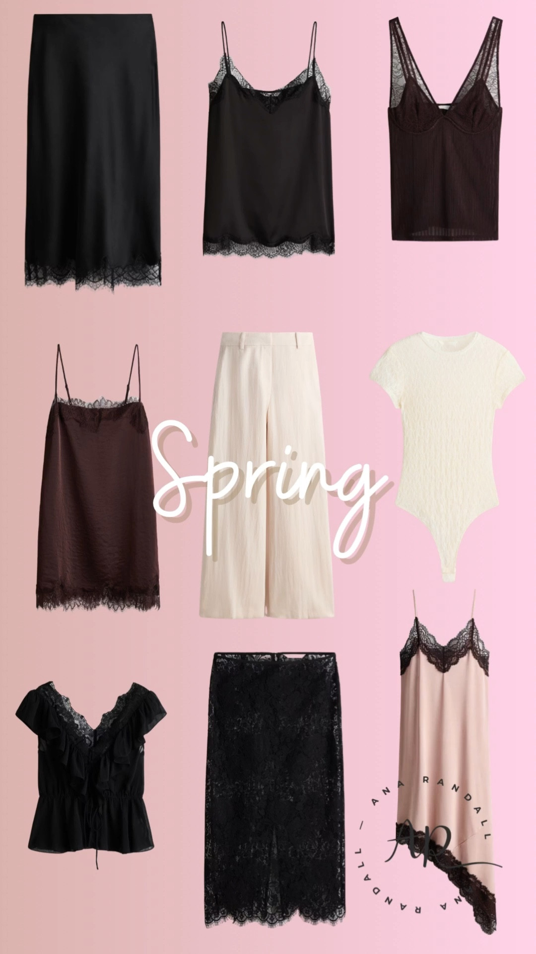 Chic spring staples I’m loving 🤍

These are the kind of pieces that instantly make an outfit feel elevated without overthinking. As a mom, I love having a few feminine staples like these that I can mix and match for everyday moments that still feel a little special.

Pieces in this collage:
• lace trim satin midi skirt
• lace cami top
• lace strap tank top
• satin slip dress
• wide-leg trousers
• short sleeve fitted bodysuit
• lace midi skirt
• ruffle sleeve blouse
• satin lace slip dress

Everything is linked on my LTK for you 🤍

XOXO,
Ana Randall 💗


#LTKmomlife #LTKdayinmylife #LTKootd