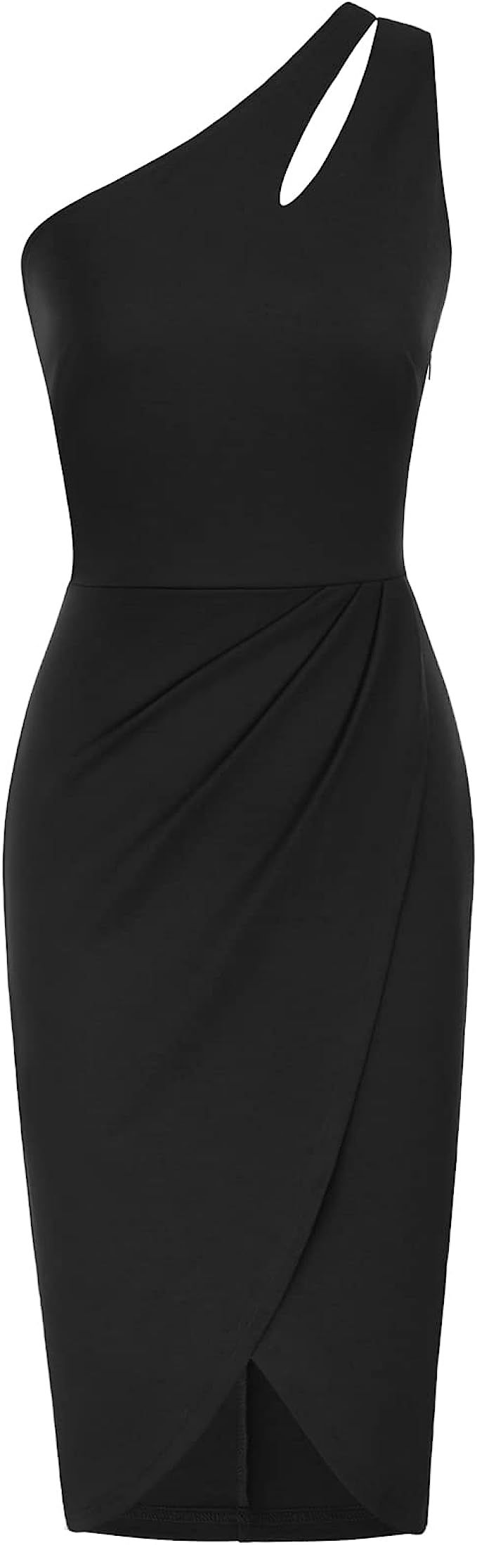 GRACE KARIN Women's One Shoulder Cutout Ruched Bodycon Dress Sleeveless Cocktail Party Wedding Dr... | Amazon (US)