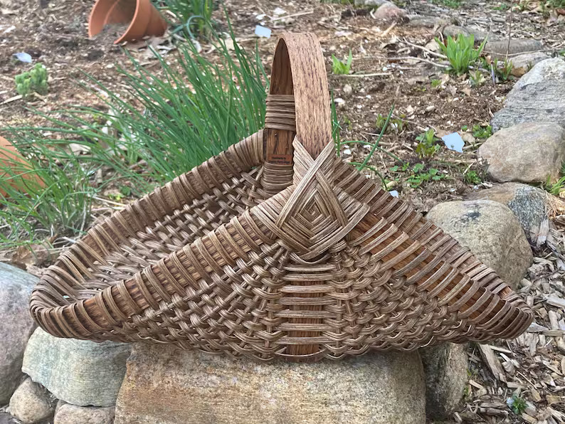 Ribbed Hearth Basket Flower Herb Basket - Etsy | Etsy (US)
