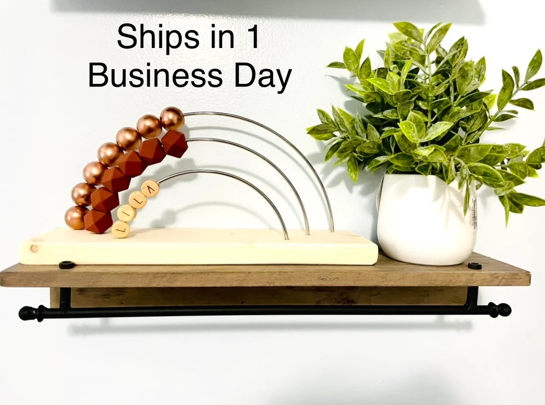 Customize Colors Rainbow Abacus-Boho, Natural wooden rainbow, nursery decor, baby shower gift, ge... | Etsy (US)