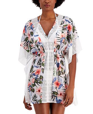 Milken Juniors' Lace-Trim Caftan Cover-Up | Macys (US)