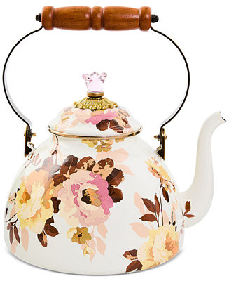MacKenzie-Childs Wild Rose White 3-Qt. Tea Kettle - Macy's | Macy's