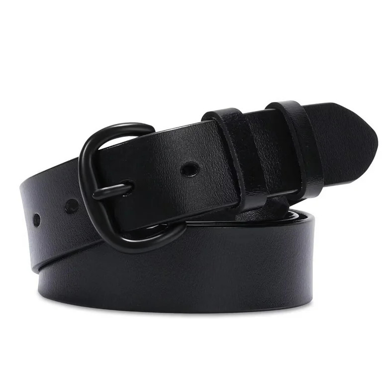 WHIPPY Women Leather Belt for Jeans Pants Ladies Leather Belts with Black Buckle | Walmart (US)
