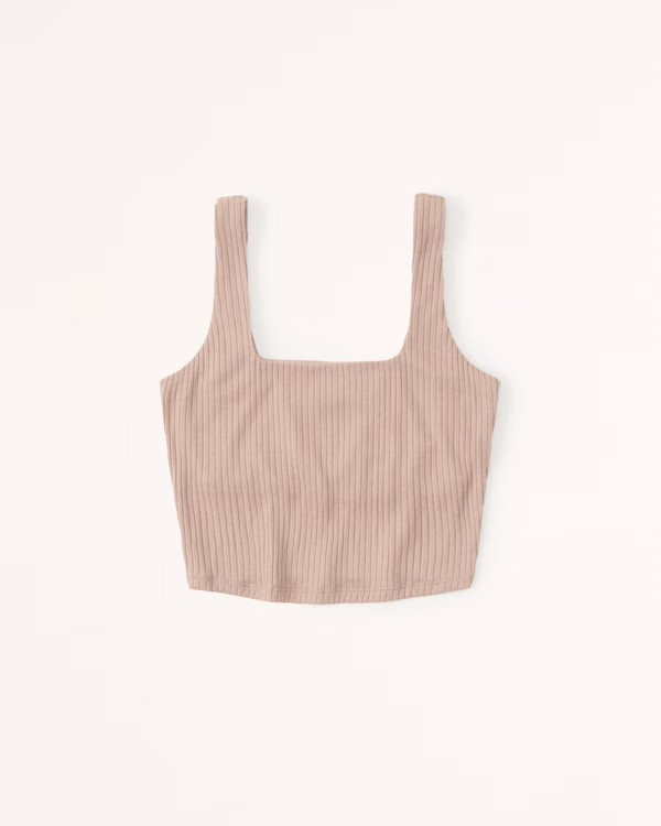 Cozy Rib Squareneck Sleep Tank | Abercrombie & Fitch (US)
