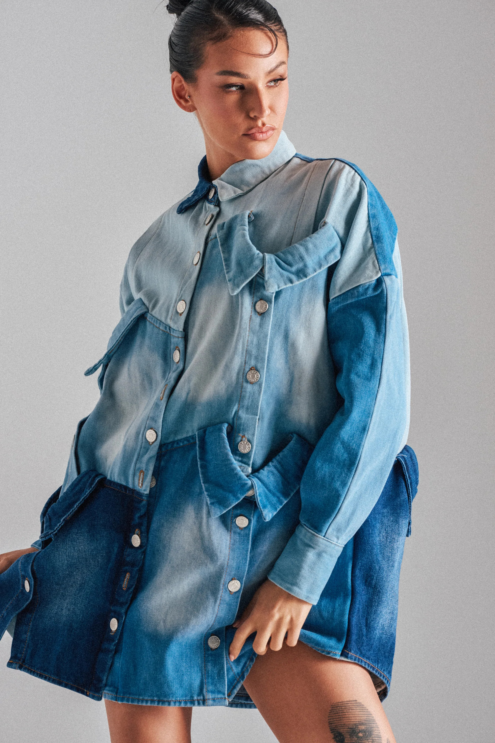 MONDAY BLUES DENIM MINI DRESS | AKIRA