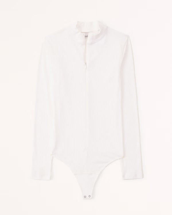 Long-Sleeve Zip-Up Bodysuit | Abercrombie & Fitch (US)