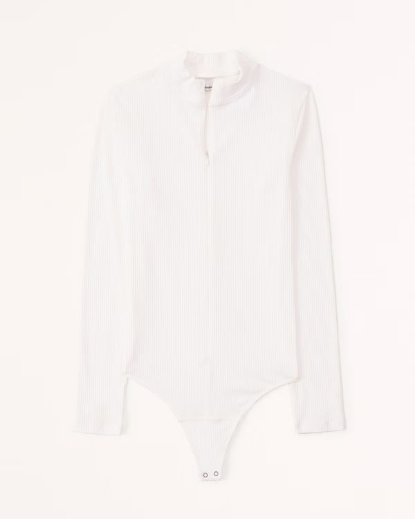 Long-Sleeve Zip-Up Bodysuit | Abercrombie & Fitch (US)
