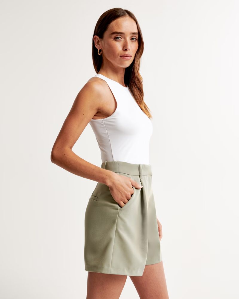 Women's Ultra High Rise Tailored Short | Women's Bottoms | Abercrombie.com | Abercrombie & Fitch (US)