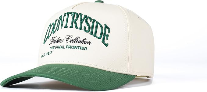 Vintage Trucker Hat for Men & Women - Adjustable Snapback, 100% Cotton, Embroidered Country & Wes... | Amazon (US)