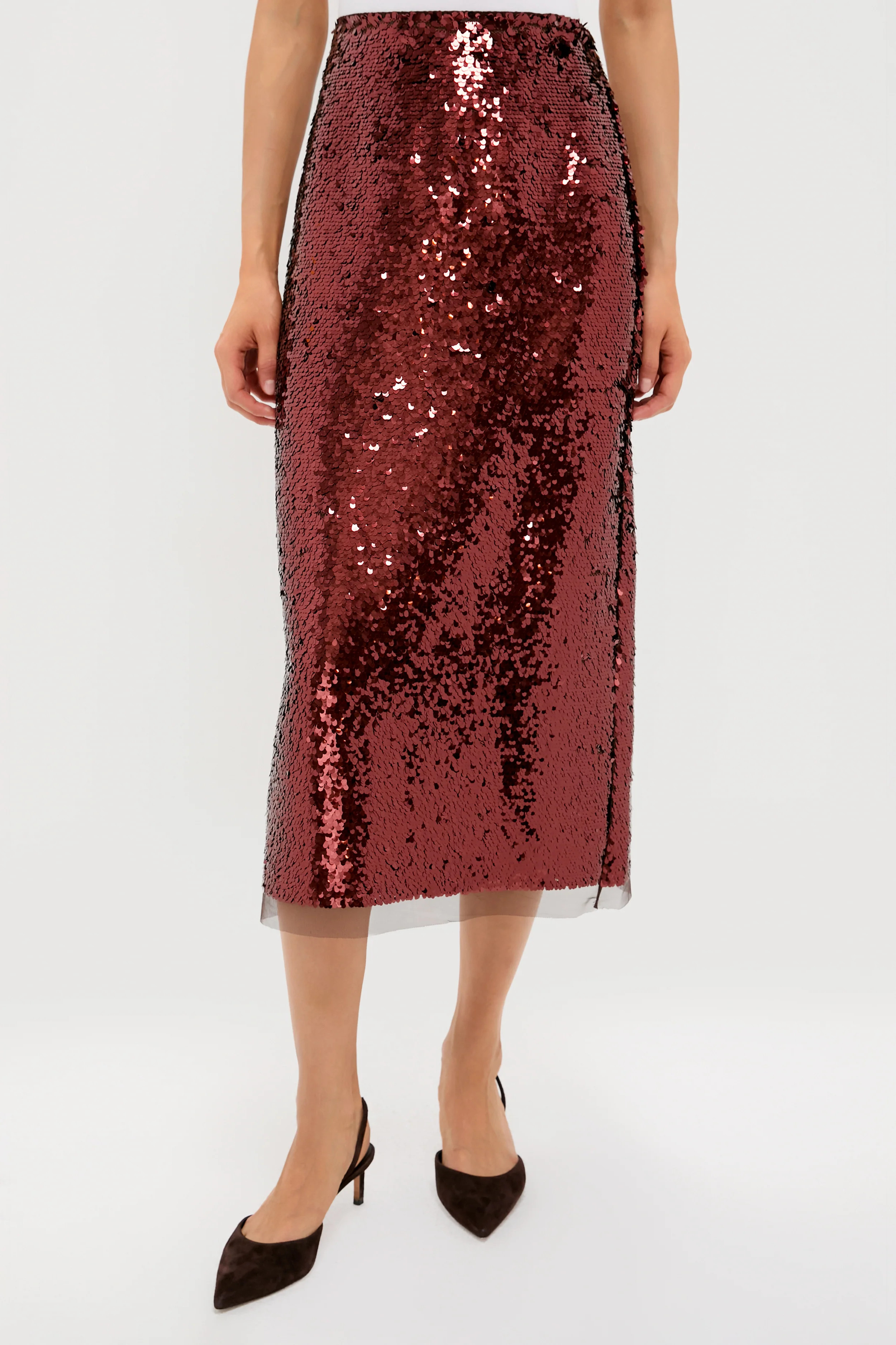 Radiant Bronze Sequin Phillips Midi Skirt | Tuckernuck (US)