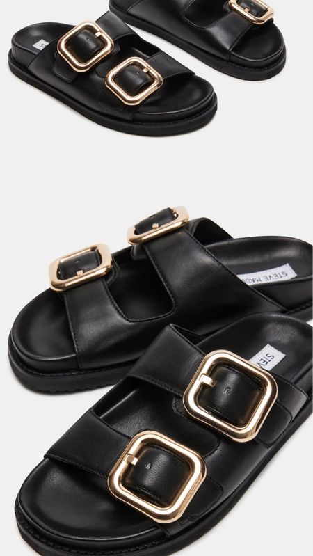 Black sandals 
Steve Madden sandals 
Buckle sandals  

#LTKshoecrush
