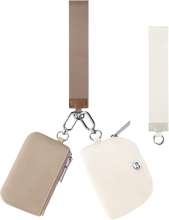 Babysun Mini Zip Around Dual Pouch Wristlet With 2 Straps Wristlet Keychain Wallet for Women Coin... | Amazon (US)