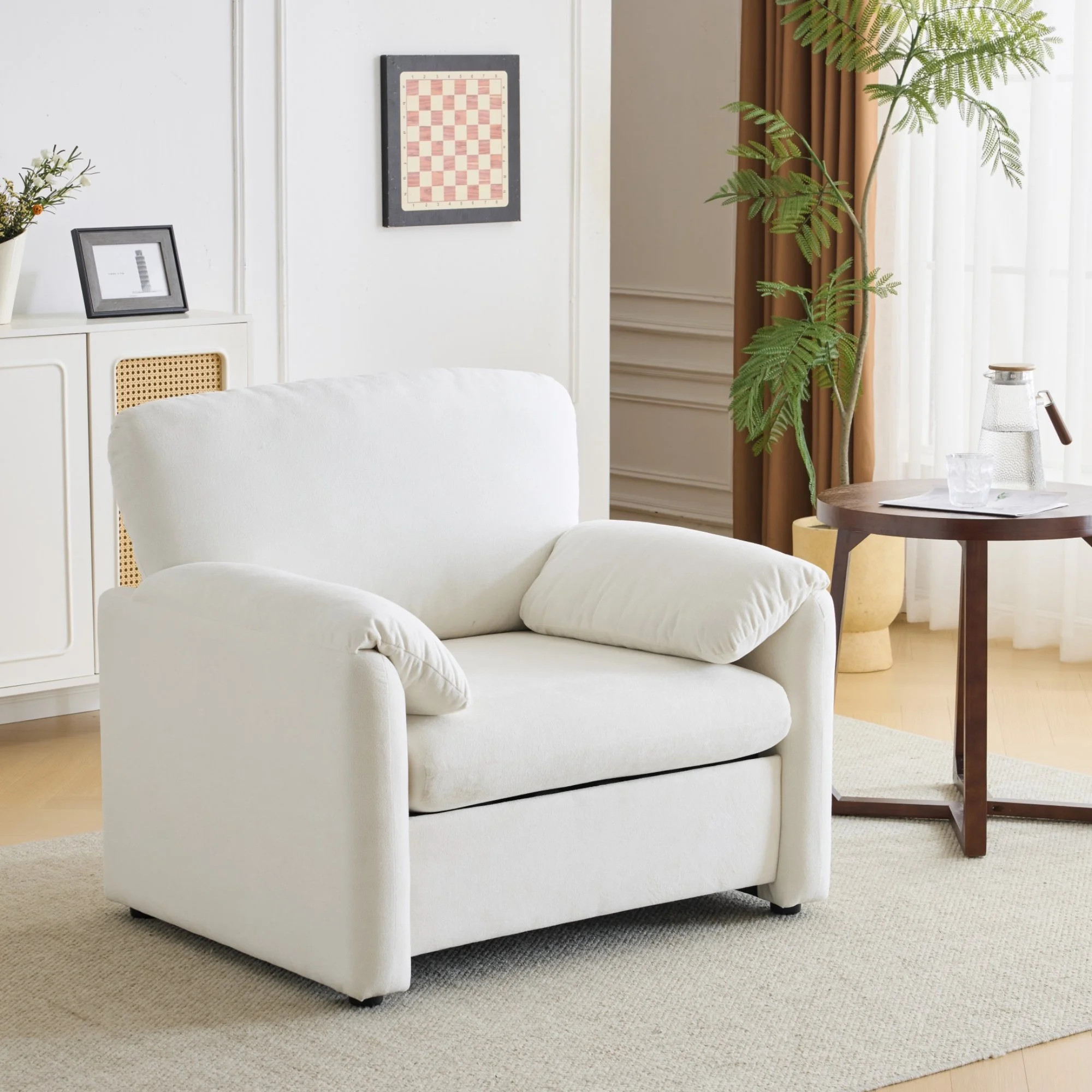 Ktaxon Oversized Accent Chair Chenille Armchair Upholstered Reading Chair Comfy Single sofa for B... | Walmart (US)