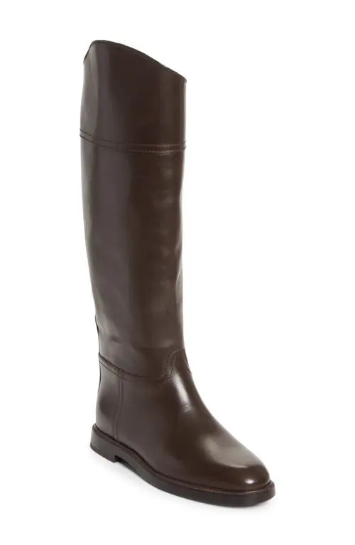 Brunello Cucinelli Monili Trim Riding Boot in C8279 Dark Brown at Nordstrom, Size 9.5Us | Nordstrom
