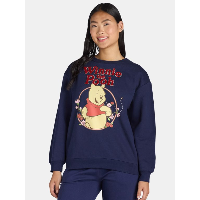 Disney Winnie the Pooh Women's Graphic Sweatshirt with Long Sleeves, Sizes XXS-XXL - Walmart.com | Walmart (US)
