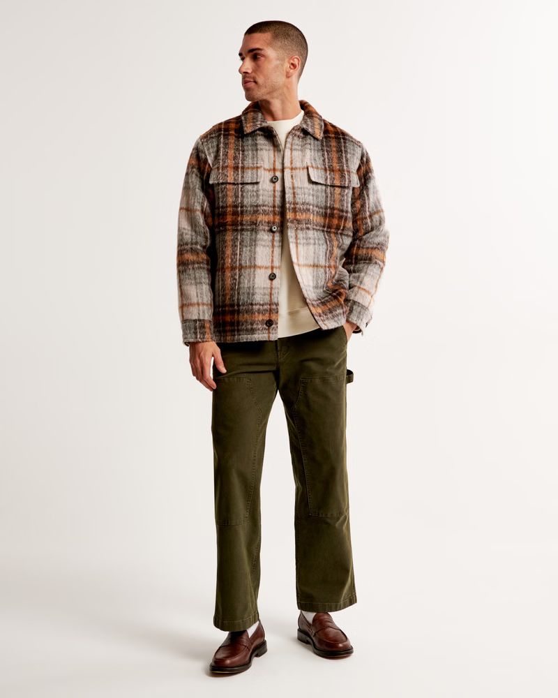 Sherpa-Lined Shirt Jacket | Abercrombie & Fitch (US)