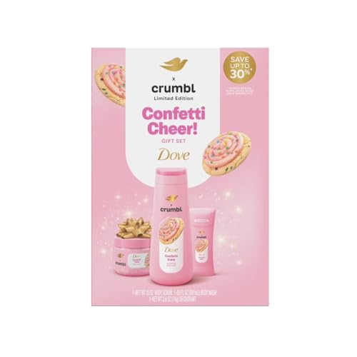 Dove Crumbl Limited Edition Confetti Cake Body Care Gift Set, 3 Count | Amazon (US)