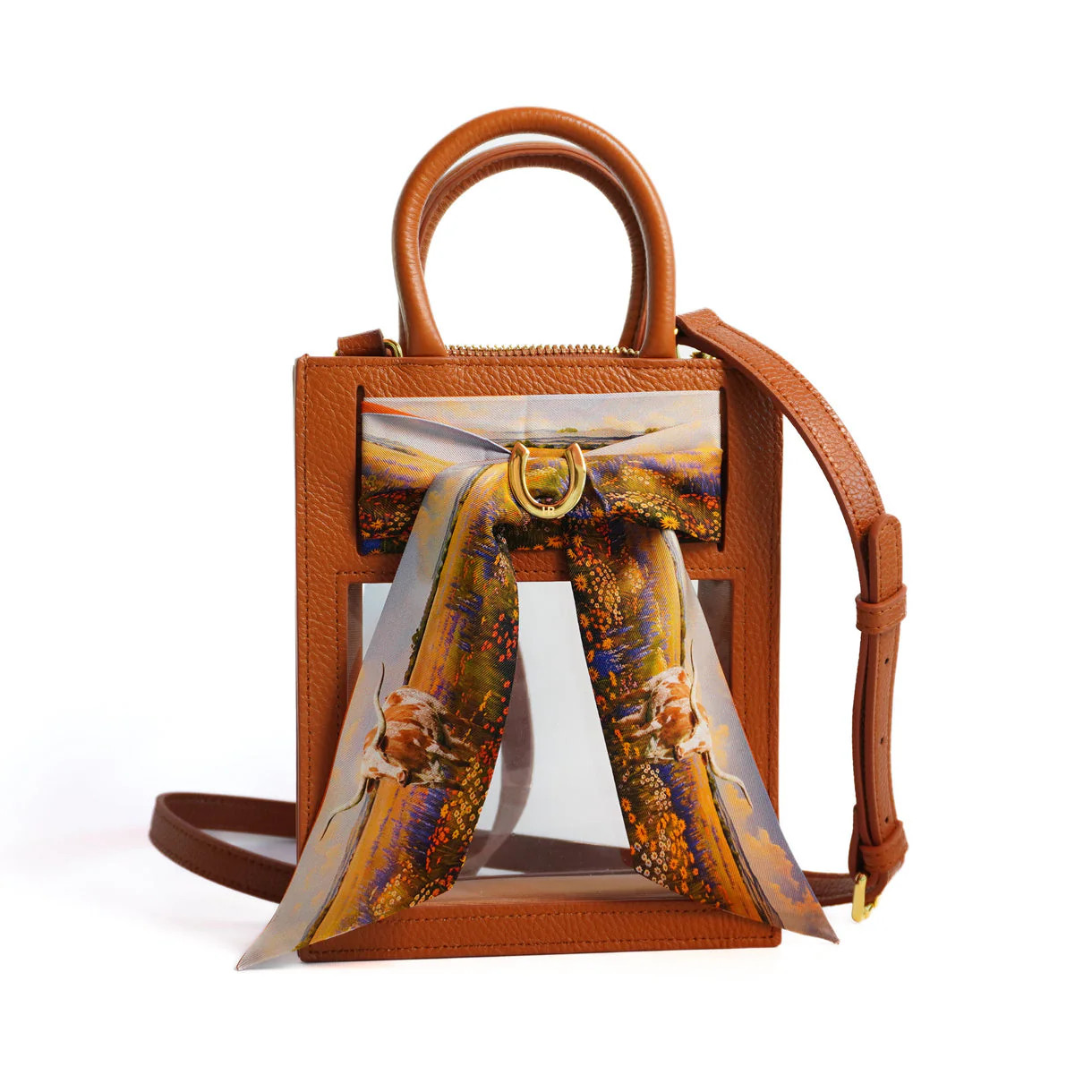 Mini Calista Clear + Texas Satdium Bag - Camel | Lilla & Beth