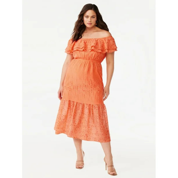 Sofia Jeans Women's Plus Size Convertible Eyelet Dress | Walmart (US)