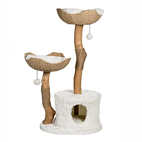 MAU Modern Cat Tree Tower for Large Cats, Real Branch Luxury Cat Condo, Wood Cat Scratching Tree, Cat Lover Gifts by Mau Lifestyle | Amazon (US)
