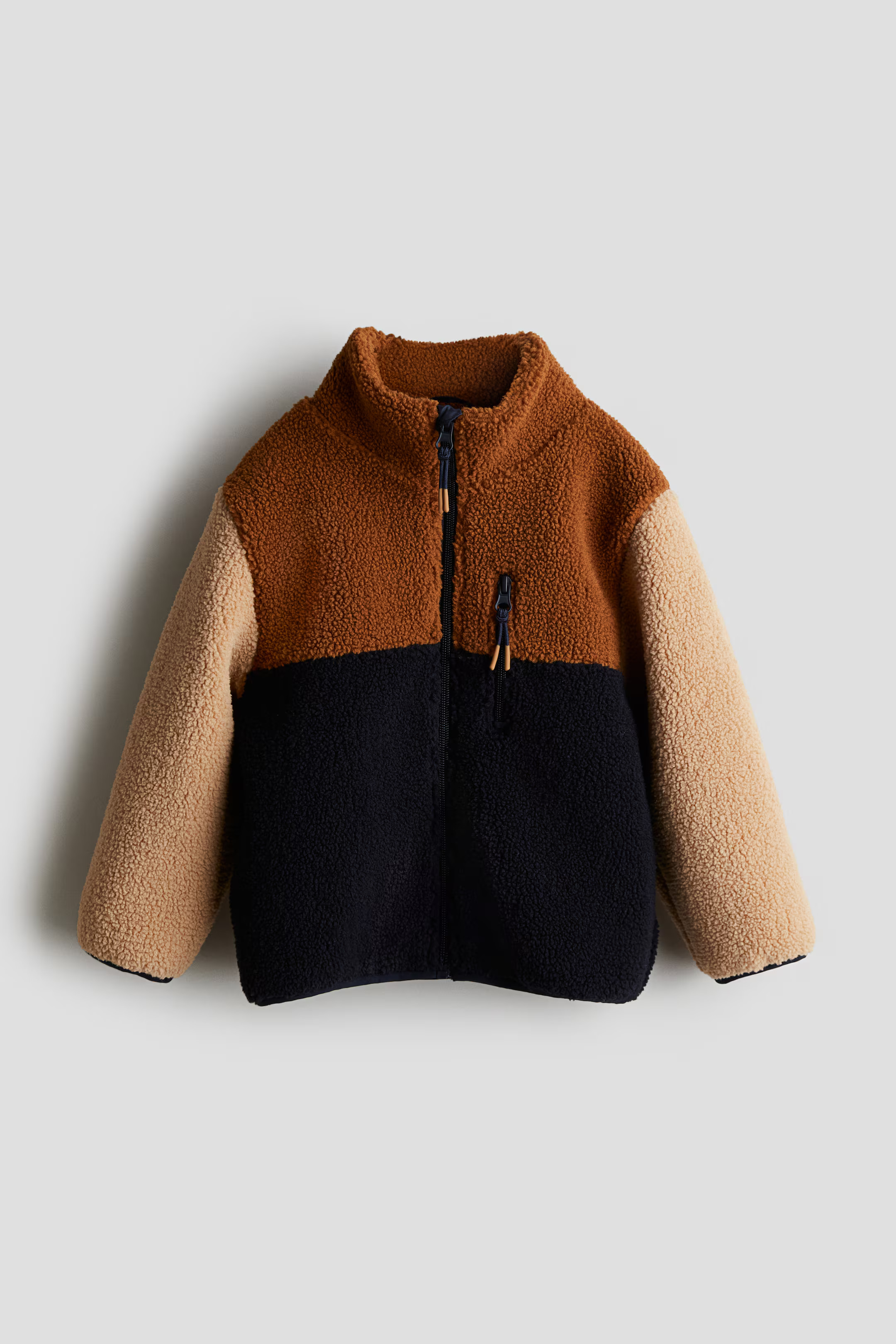 Teddy Jacket - Brown/color-block - Kids | H&M US | H&M (US + CA)
