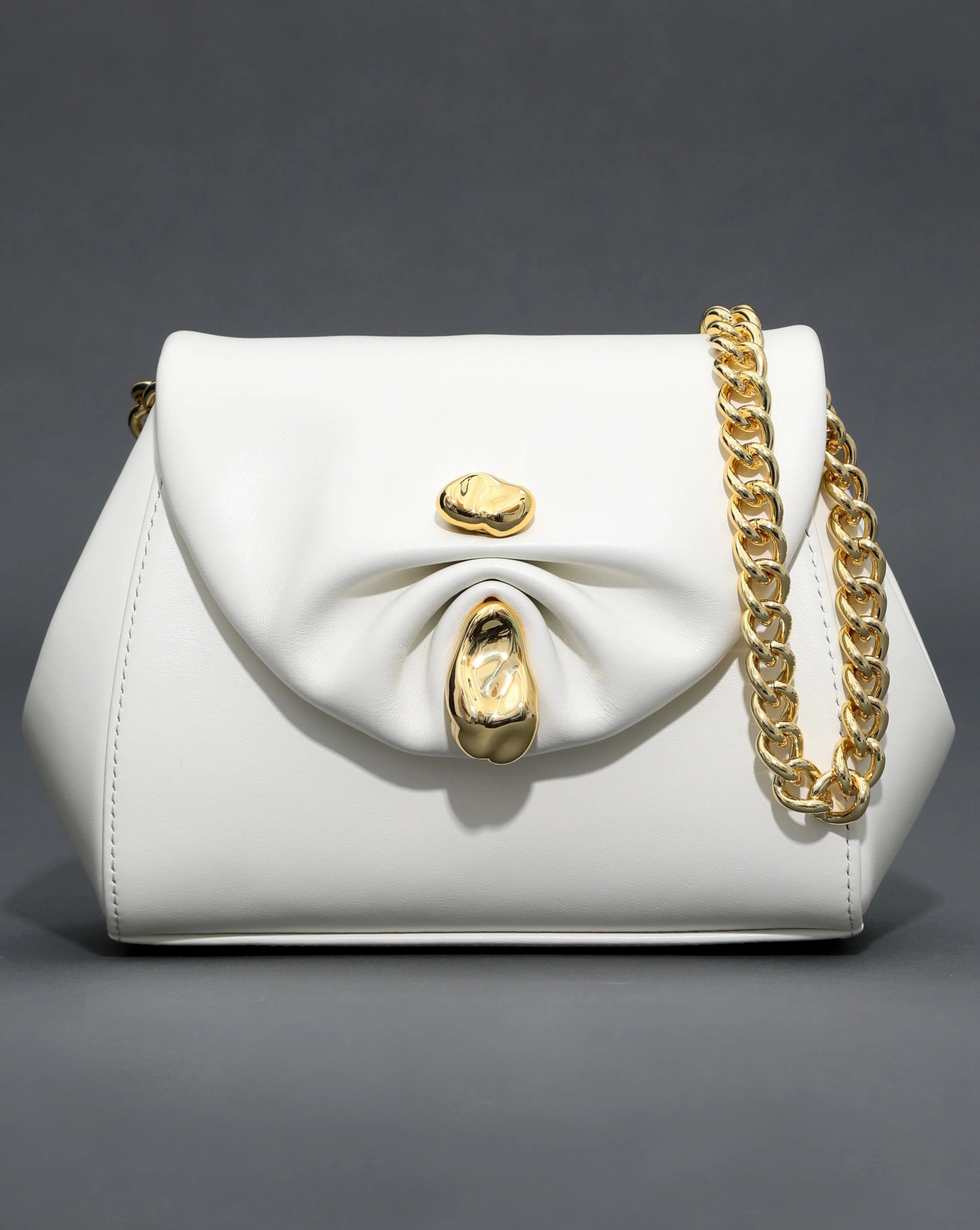 Cream Ruched Pillow Handbag | Alexis Bittar | Alexis Bittar