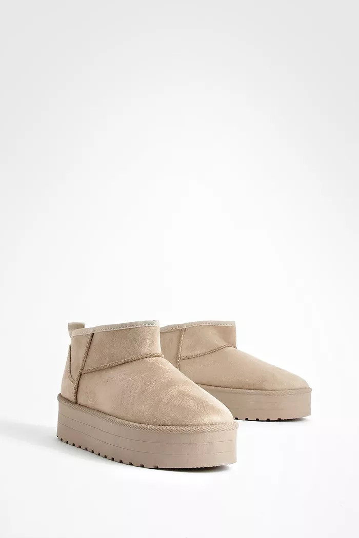 Platform Ankle Cozy Boots | boohoo (US & Canada)