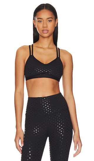 Double Back Bra in Black Shiny Black Hearts | Revolve Clothing (Global)