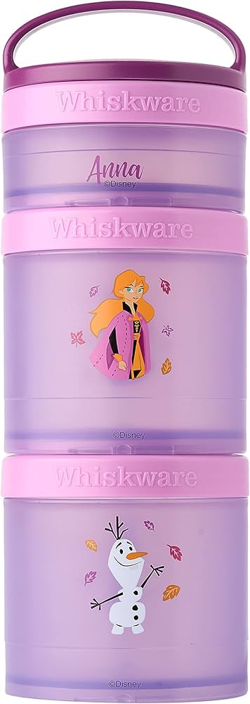 Whiskware Disney Princess Frozen, Stackable Snack Containers for Kids and Toddlers, 3 Stackable S... | Amazon (US)