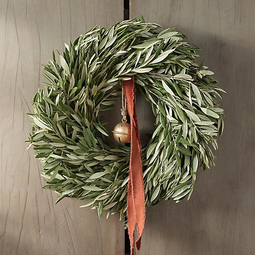 Fresh Olive Leaf Wreath | Terrain