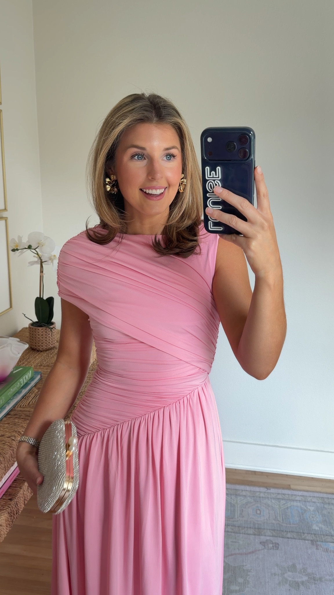 Stunning pink gown for a formal or black tie wedding! Wearing a S