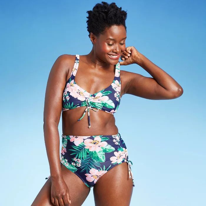 Women's Cinch-Front Sea Breeze Bikini Top - Kona Sol™ Navy | Target