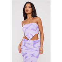 Purple Tie Dye Rib Knit Bandeau Crop Top | PrettyLittleThing US