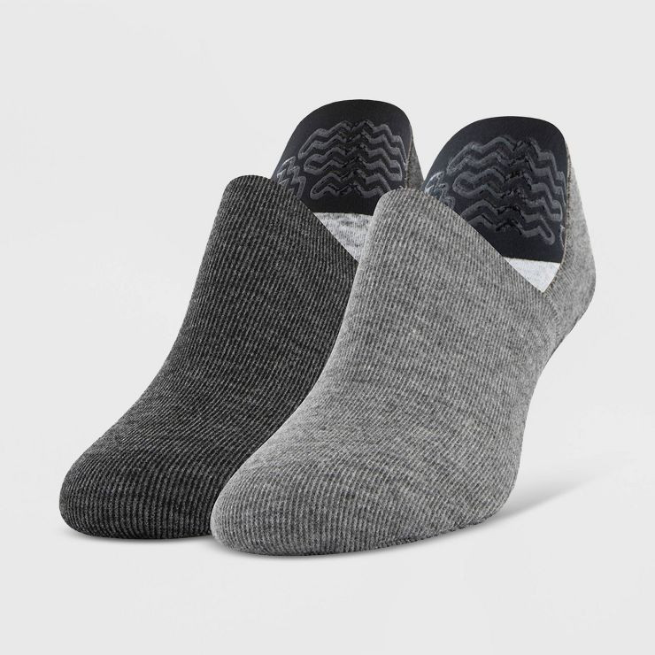 Peds Women's 2pk Cozy Slipper Liner Socks - Charcoal/Heather Gray 5-10 | Target